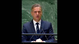 Slovenian Prime Minister Golob says quotNetanyahu stop the warquot at the UN General Assembly [upl. by Nisay]