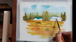 Simple watercolor painting [upl. by Imoyaba243]