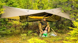 Camping In Rain With Hammock Tent [upl. by Tollman580]