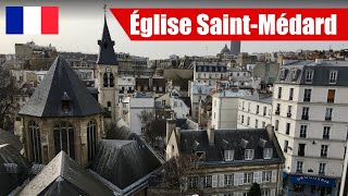 Rooftop View of Église SaintMédard de Paris Church Bells Ringing [upl. by Rengaw]