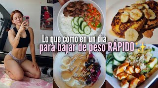 Lo que como en un día para bajar de peso RÁPIDO 21 kg 🙌🏻 [upl. by Werdn]