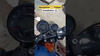 Navigation 🧭 tripper installation on hunter350 HunterRebelBlue modified royalenfieldhunter [upl. by Nosiddam247]