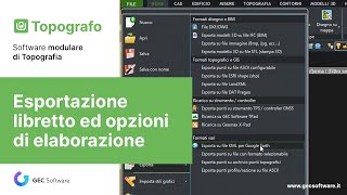 Topografo  Modulo T Esportazione libretto e opzioni di elaborazione [upl. by Ailehpo]