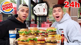 24 STUNDEN NUR BURGER KING MYSTERY BOXEN ESSEN  CHALLENGE   Kelvin und Marvin [upl. by Agbogla]