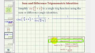 Ex Simplify a Trig Expression with Cosecant Using a Sum or Difference Angle Identity [upl. by Kciv]