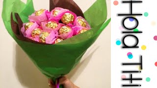 Cómo hacer un ramo de chocolates  Hola Titi DIY [upl. by Idoj]