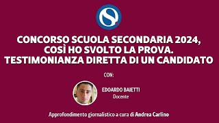 Concorso scuola secondaria il racconto di Edoardo “Così ho passato la prova scrittaquot [upl. by Samella813]