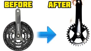 How to convert your SHIMANO CRANK from 3 drive to single narrow wide 2020 [upl. by Sension770]