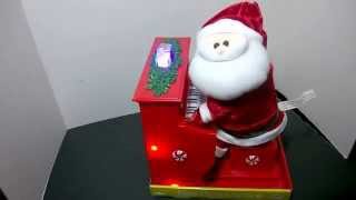 Animated Battery Operated Musical Piano Playing Santa 3 Songs Christmas NIB [upl. by Occor346]