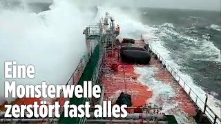 Lebensgefahr für Arbeiter Monsterwelle haut Schiffsbrücke weg  Ostsee [upl. by Ayim]