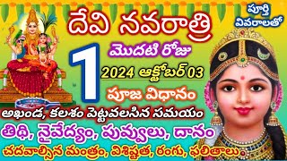 Navaratri First day 03102024 Amma AlankaramKadhaNaivedyamColour Mantramtimings navaratripuja [upl. by Enert]