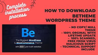 Betheme WordPress Theme Download With Lifetime Update Cheap Price [upl. by Elahcar877]