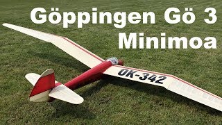 Goppingen Go 3 Minimoa giant scale RC glider Letovicke vleky 2019 [upl. by Emmalee723]