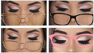 TUTORIAL DELINEADO de ojos para gafas lentes o anteojos PARA PRINCIPIANTES paso a paso [upl. by Edda]