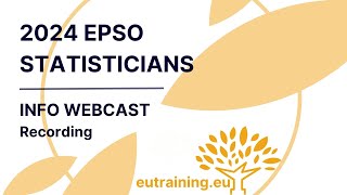 EPSO Statisticians 2024  New Competition  Info Webcast [upl. by Nerdna]