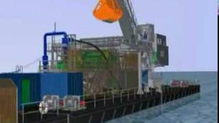 Rohr Dredge NA Slewing Crane Clamshell Animation [upl. by Ytoc]