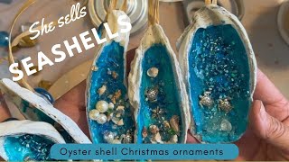 DIY Christmas ornaments with oyster shells and epoxy resin [upl. by Ycnaffit]