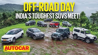 OffRoad Day 2022 ft Scorpio N Thar Gurkha Fortuner Meridian amp more  Autocar India Mobil [upl. by Yerdua]