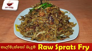 Halmesso bedum  Raw sprats fry  Spicy sprats fry  කටට සැරට අමු හාල්මැස්සෝ බැදුමක් [upl. by Aihseken]