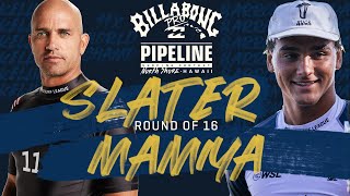 Kelly Slater vs Barron Mamiya CRAZY HEAT Billabong Pro Pipeline Round Of 16 FULL HEAT REPLAY [upl. by Ahsinotna]