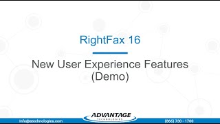 RightFax 16  New User Experience Features Demo [upl. by Siramad]