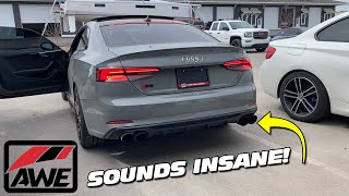 AWE Track Exhaust Install on the B9 Audi S5 [upl. by Lledyl]