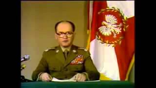 13121981 r  Wojciech Jaruzelski ogłasza wprowadzenie stanu wojennego [upl. by Cogen]