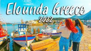 Elounda Crete walking tour  Crete Greece 4K [upl. by Kailey]