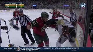 Simon Despres vs Kyle Brodziak Nov 4 2014 [upl. by Oisangi217]