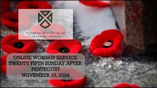 Online Worship Service  Twentyfifth Sunday after Pentecost  November 10 2024 [upl. by Googins]