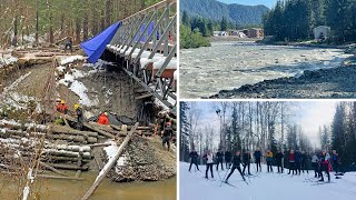 AROUND ALASKA Flood Protection Bridge Work and Fee Ski Lessons [upl. by Jarid]