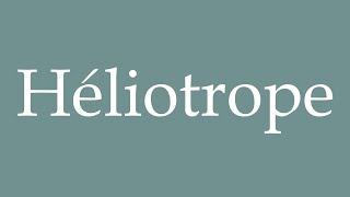 How to Pronounce Héliotrope Heliotrope Correctly in French [upl. by Gary]