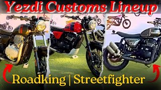 Yezdi Streetfighter 334 Price  Yezdi ADV Rally Pro  Yezdi Roadking  Yezdi Customs Lineup Revealed [upl. by Capriola]