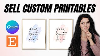 CUSTOM Printable Wall Art TUTORIAL  Create and Upload to Etsy [upl. by Fredkin]