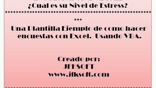 Encuestas con Excel creadas con VBA ¿Cual es su Nivel de Estress [upl. by Aihsema]