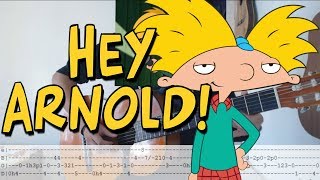 Hey arnold en guitarra  Hey Arnold Guitar Theme  TAB 175 [upl. by Ykvir]