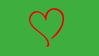 Outlined Heart Beating Green Screen  FREE HD Green Screen No copyright [upl. by Gilberto]