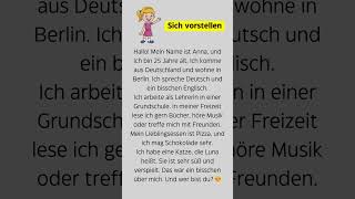 Sich Vorstellen Sichvorstellen lerndeutsch learngerman deutsch learngermanfast german [upl. by Anitnemelc]