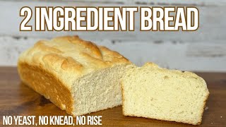 EASY Two Ingredient Beginner Bread Recipe  No Yeast No Knead No Rise [upl. by Kenaz]