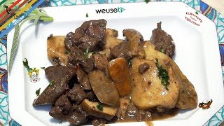 167  Fegatini con funghi porcinimolto meglio dei rubini secondo a base di carne buonissimo [upl. by Aenil]