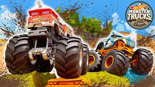 5 Alarm’s Mudboarding Camp Crush Competition  Hot Wheels Monster Trucks [upl. by Nivek]