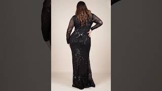 Feast Your Eyes  dramatic black starburst sequin maxi [upl. by Certie937]