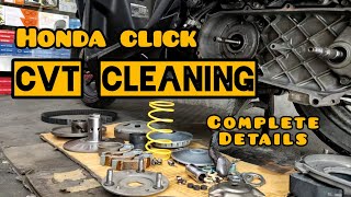 HONDA CLICK CVT CLEANING  EASY TUTORIAL  DETAILED [upl. by Arlena359]