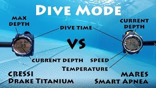 Preview 90s Dive Mode Cressi Drake vs Mares Smart Apnea  Freediving computer [upl. by Mace288]