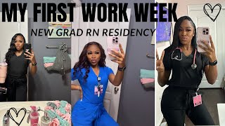 MY FIRST WORK WEEK AS A REGISTERED NURSE  New Grad Residency Program orientation  new grad tips [upl. by Amalbena]