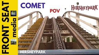 Hersheypark  Ride On The Comet  front seat ride POV Wow Hershey Park wooden rollercoaster [upl. by Littell]