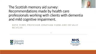 Glasgow DClinPsy Lightning Talk 2021 The Scottish Memory Aid Survey [upl. by Flint]