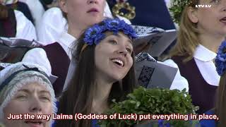 Latvian Song Festival 2018  quotLec saulītequot English TranslationSubtitlesENG SUB [upl. by Bowlds781]