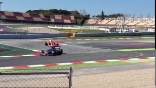 F1 2017  Barcelona Test 2 Day 1  Sebastian Vettel chasing down Pascal Wehrlein [upl. by Schwab]