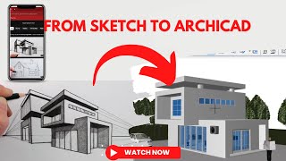 ArchiCAD Modern house  From sketch to ArchiCAD [upl. by Scholz863]